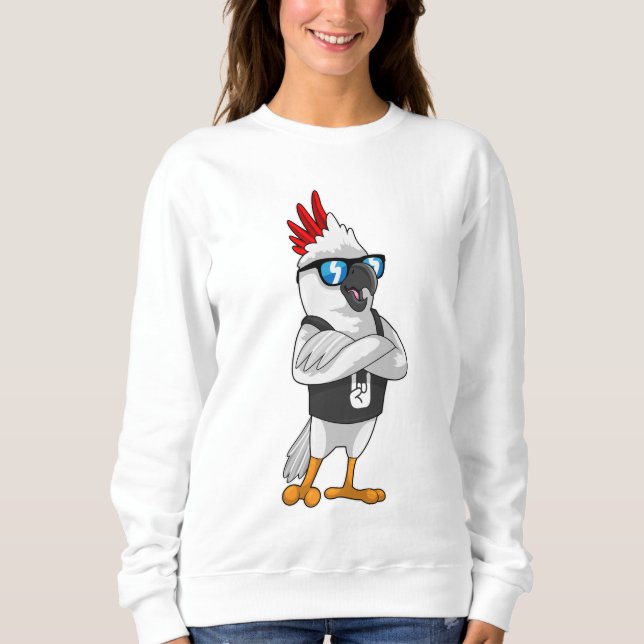Camiseta Papagaio como músico com óculos escuros (Frente)