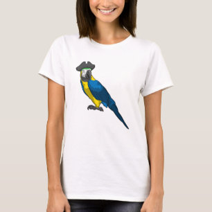 Camiseta Papagaio como Pirata com Chapéu