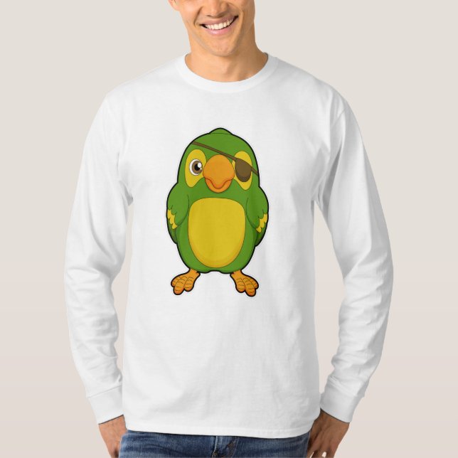 Camiseta Papagaio como Pirata com Eyepatch (Frente)