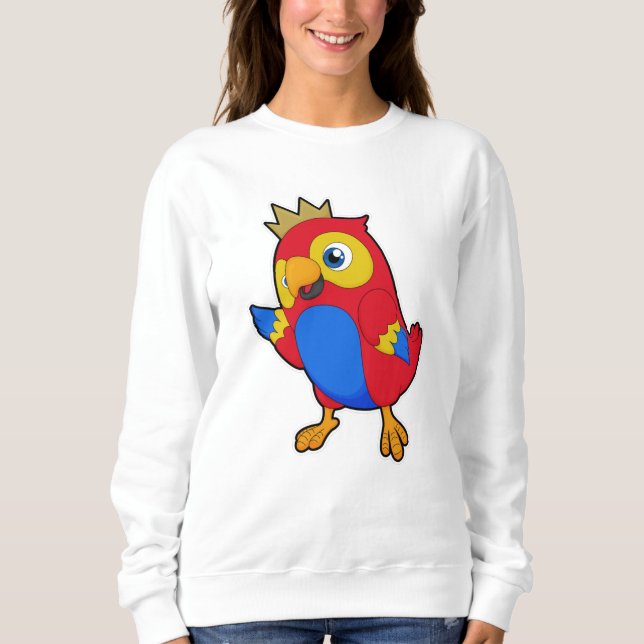 Camiseta Papagaio como rei com coroa (Frente)