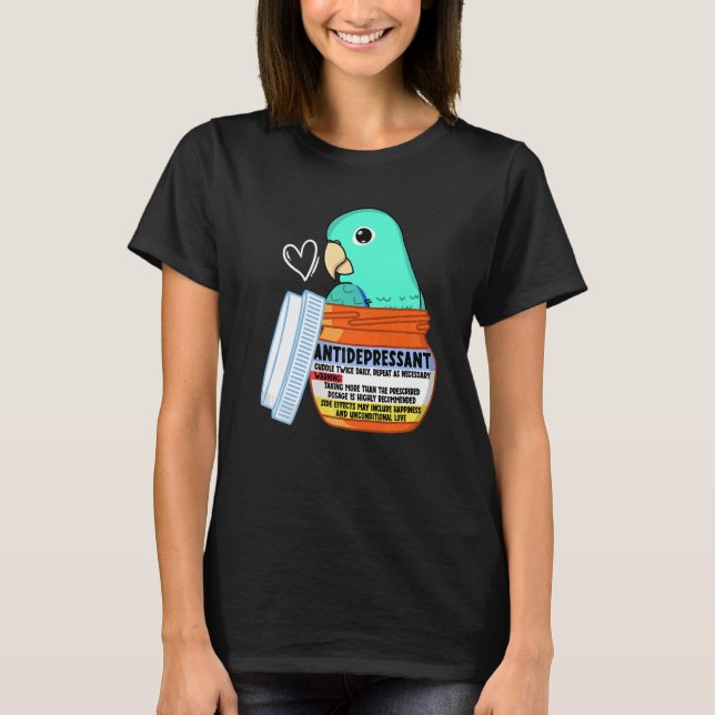 Camiseta Papagaio-Comprimido Coroado I Turquesa Parrotlet P (Frente)