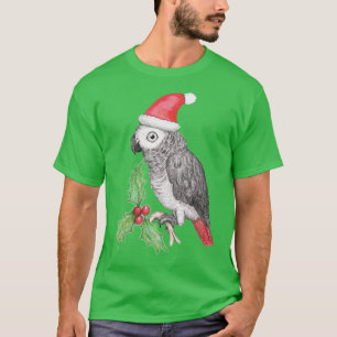 Camiseta Papagaio do cinza africano do Natal