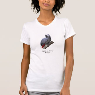 Camiseta Papagaio do cinza africano no ramo