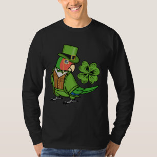 Camiseta Papagaio do Dia de São Patrício I Periquito-verde-