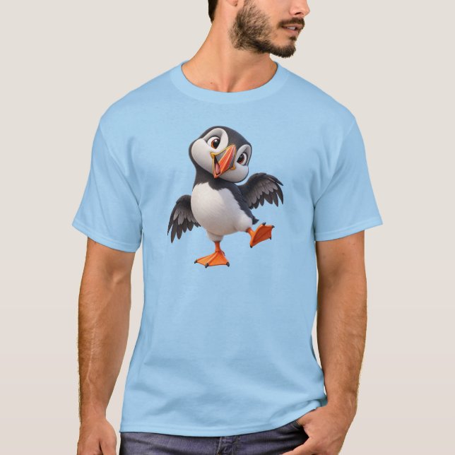 Camiseta Papagaio-do-mar Fofo – Ave Nórdica Engraçada (Frente)