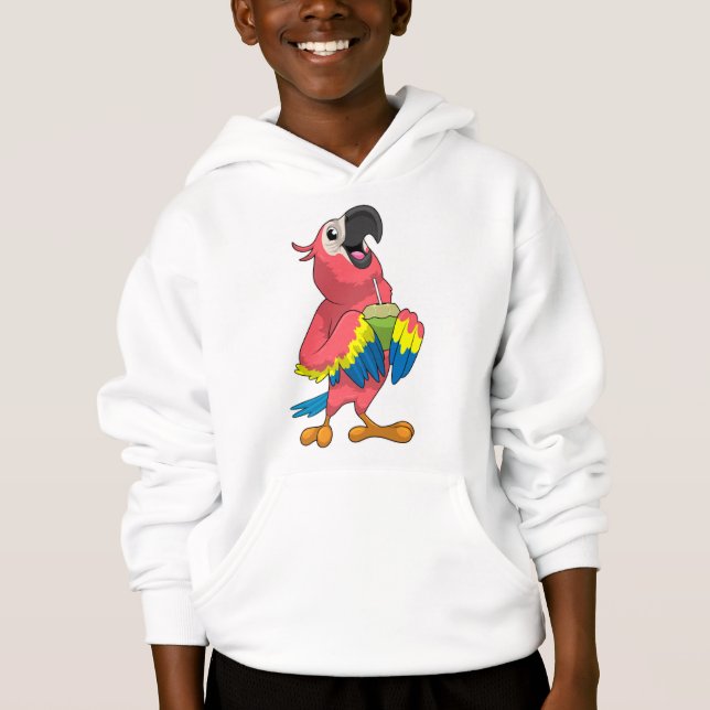 Camiseta Papagaio e coco com palha de Bebendo (Frente)