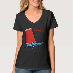 Camiseta Papagaio Em Um Copo Henlo Eu Papagaio Azul de Cara
