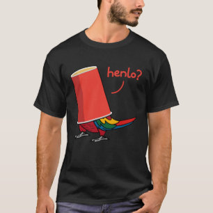 Camiseta Papagaio Em Um Copo  Olá Eu Arara Vermelha