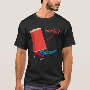 Camiseta Papagaio Em Uma Taça Henlo I Macaw Na Asa Verde
