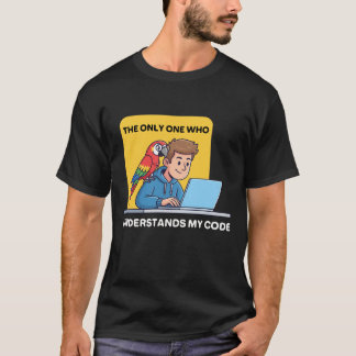 Camiseta Papagaio Engraçado de Programador Entende Meu Códi