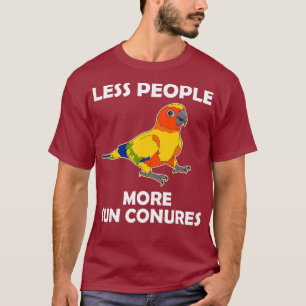 Camiseta Papagaio Engraçado Sobre Menos Pessoas Sun Conure