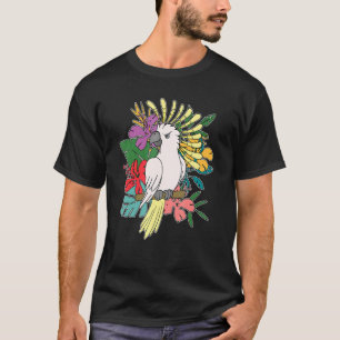 Camiseta Papagaio Exótico Cacatua  Animal Pássaro Flores Ca