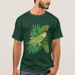 Camiseta Papagaio grasnador com folhas