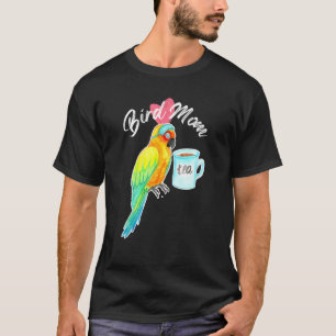 Camiseta Papagaio Mãe Pássaro Sonolento Sol Aguarela