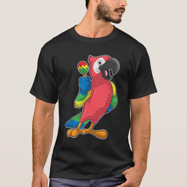 Camiseta Papagaio na Música com Maracas (Frente)