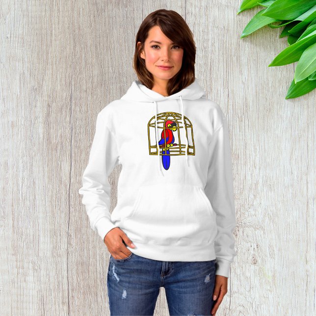 Camiseta Papagaio Numa Gaiola Mulher Hoodie (Criador carregado)