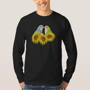 Camiseta Papagaio Quaker Azul Verde Monk Parakeet Girassol