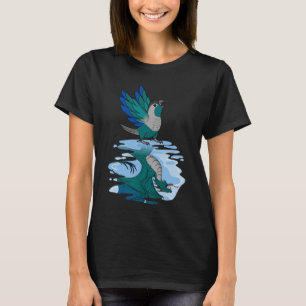 Camiseta Papagaio & Reflexo de Dragão I Bochecha Verde Turq