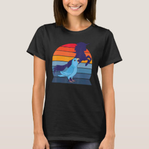 Camiseta Papagaio Retro I Unicorn I Gritando Parrotlet Azul