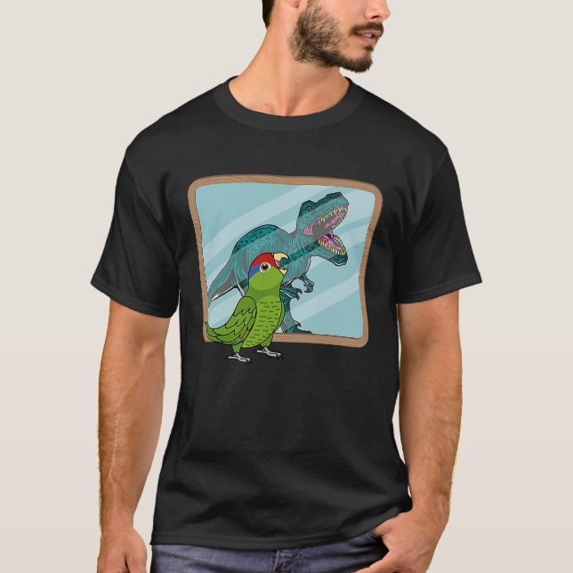 Camiseta Papagaio & Rex Reflexão I Amazona de Cabeça Vermel (Frente)