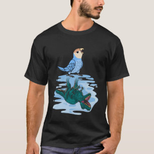Camiseta Papagaio & Rex Reflexão I Lovebird Blue de rosto p