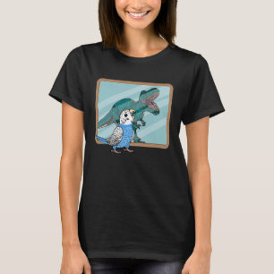 Camiseta Papagaio & Rex Reflexo I Budgerigar Periquito Azul