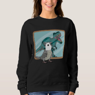 Camiseta Papagaio & Rex Reflexo I Cara Branca Cinza Cockati