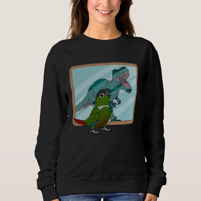 Camiseta Papagaio & Rex Reflexo I Conure Bochecha Verde (Frente)