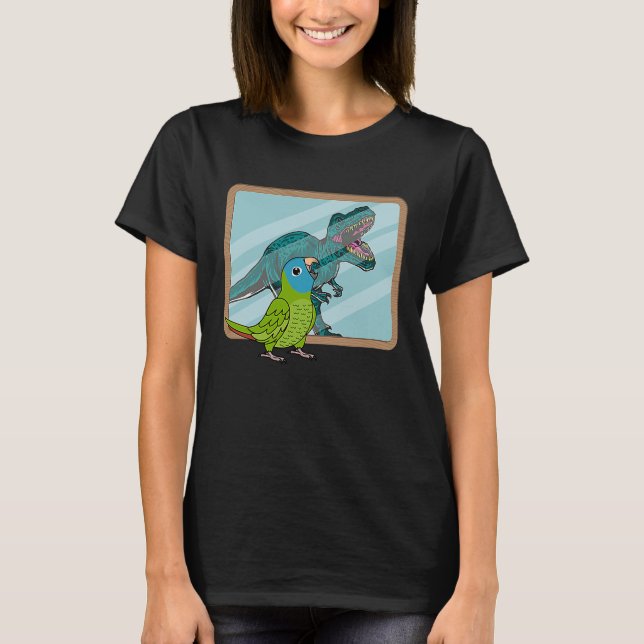 Camiseta Papagaio & Rex Reflexo I Conuro de coroa azul (Frente)