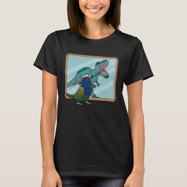 Camiseta Papagaio & Rex Reflexo I Pionus de cabeça branca (Frente)