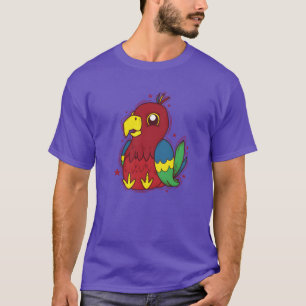 Camiseta Papagaio sentado amigo Animal Ave