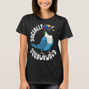 Camiseta Papagaio Socialmente Desajeitado I Azul mascarado 