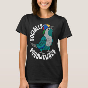 Camiseta Papagaio Socialmente Envergonhado I Turquesa Green