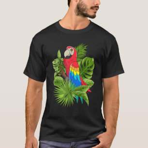 Camiseta Papagaio Tropical de Aves Exóticas Selva