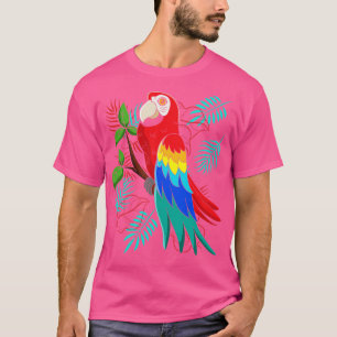 Camiseta Papagaio Tropical de Aves Macaw