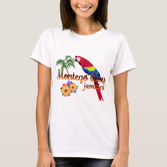 Camiseta Papagaio Tropical de Montego Bay Jamaica (Frente)