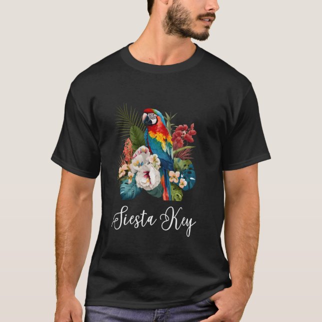 Camiseta Papagaio Tropical Siesta Key Florida (Frente)