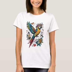 Camiseta Papagaio Tropical Vibrante