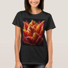 Camiseta Papagaio Tulip Floral Vermelho e Amarelo