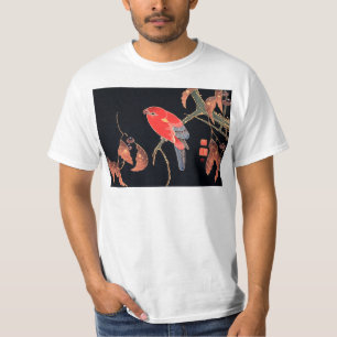 Camiseta Papagaio Vermelho no Ramal de uma Árvore por Ito J