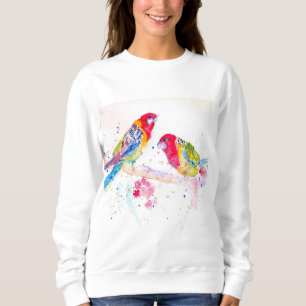 Camiseta Papagaio Vermelho Rosella Papagaios Pintura Aquare