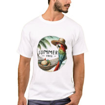 camiseta papagaio vibrações de verão