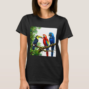 Camiseta Papagaios aves tropicais havaí festa na praia verã