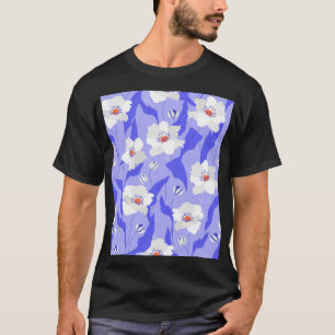 Camiseta Papagaios Brancos: Púrpura Roxa Desenhada À Mão Se