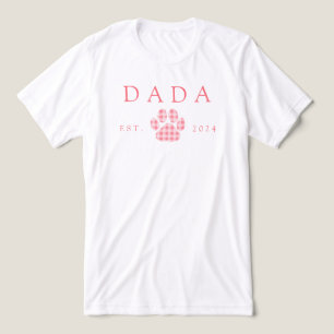 Camiseta Papagaios cor-de-rosa pintados, Gingham Puppy Paw,