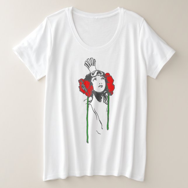 Camiseta Papagaios vermelhos Ozma de Oz, papa vermelho de O (Frente do Design)