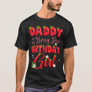 Camiseta Papai da Garota de Morango no Primeiro Aniversário