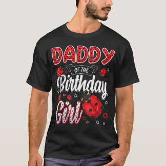 Camiseta Papai da Menina de Aniversário - Família Joaninha