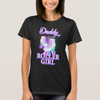 Camiseta Papai Da Menina De Patins De Roda Dia De Aniversár