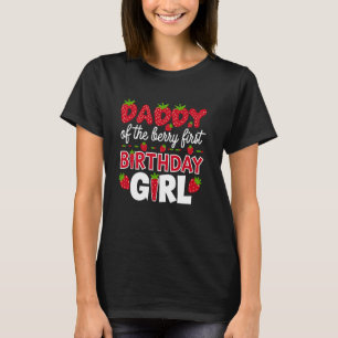 Camiseta Papai da Menina de Primeiro Aniversário Morango